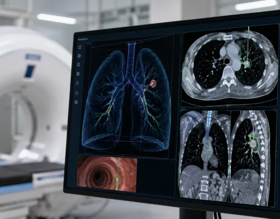 Johnson & Johnson’s MONARCH QUEST 3 adds AI-powered lung nodule segmentation, improved registration, 3D orientation and broader cone-beam CT integration as the company targets more reliable navigation during robotic bronchoscopy procedures. Representative image.