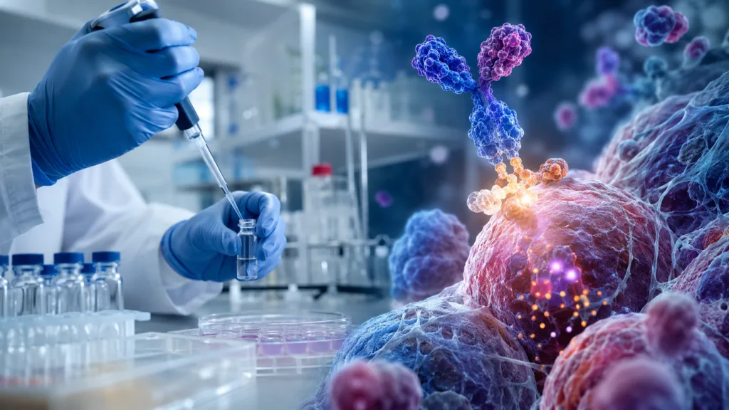 FairJourney Bio’s antibody engineering work is advancing a tumor-conditional IL-12 approach designed to activate potent cytokine signaling more selectively within the tumor microenvironment, potentially addressing one of IL-12 therapy’s longstanding toxicity challenges. Representative image.