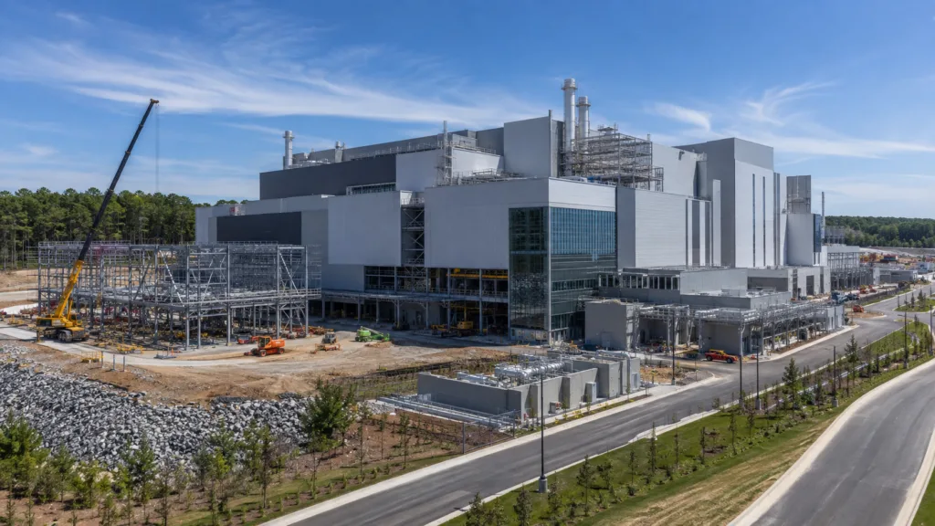 Genentech’s $2 billion Holly Springs manufacturing facility is taking shape as Roche builds U.S. production capacity for future metabolic and obesity medicines. Representative image.