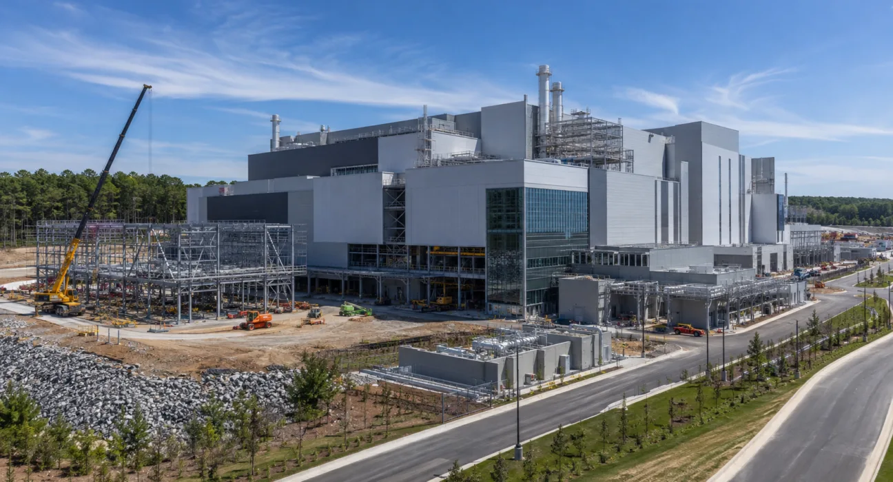 Genentech’s $2 billion Holly Springs manufacturing facility is taking shape as Roche builds U.S. production capacity for future metabolic and obesity medicines. Representative image.