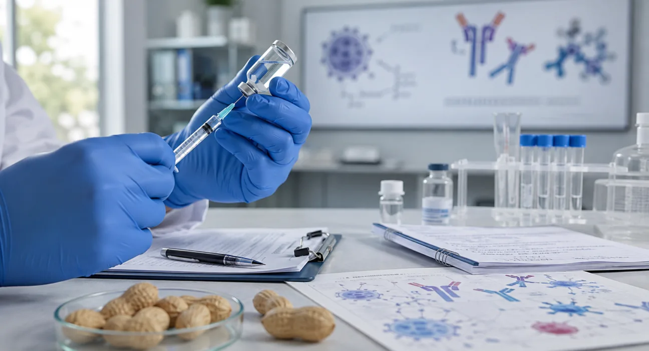 A representative image illustrating Aravax’s PVX108 peanut allergy immunotherapy research as the investigational treatment gains FDA Fast Track designation ahead of its expected Phase 2 clinical trial results.