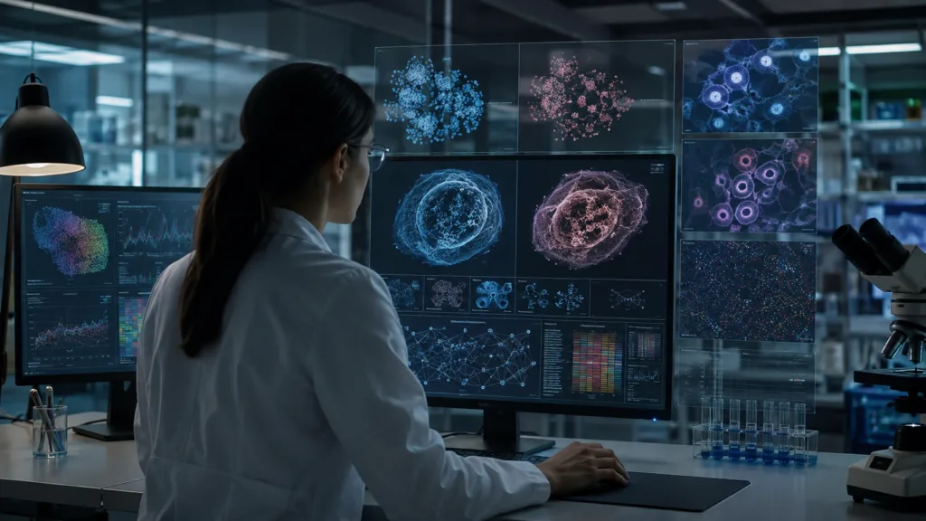 Insilico Medicine’s Virtual Aging Cell research explores how biological age, multi-omics data and artificial intelligence could help model cellular responses and support future drug discovery. Representative image.
