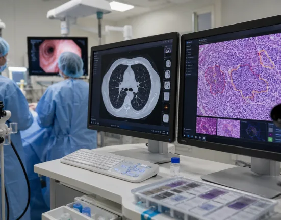 Invenio Imaging’s NIO Lung Cancer Reveal is being evaluated in the 1,006-patient ON-SITE study for rapid artificial intelligence-assisted analysis of lung biopsy specimens during bronchoscopy. Representative image.