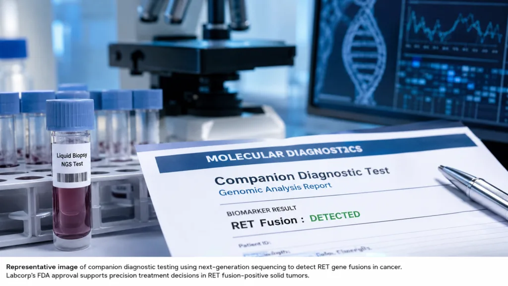 Labcorp’s FDA-approved PGDx elio tissue complete CDx adds BRAF V600E and V600K melanoma treatment selection to an in-house genomic testing platform, putting hospital adoption of distributed precision oncology in focus. Representative image.
