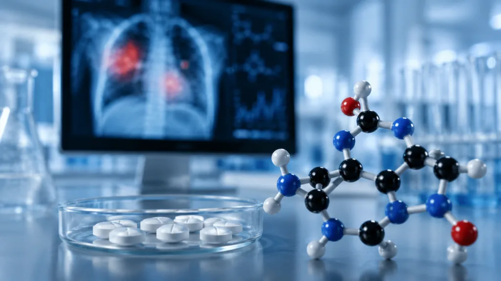 A representative image illustrating BlossomHill Therapeutics’ BH-30643 lung cancer program as the FDA grants Fast Track designation for the investigational therapy targeting EGFR C797S-positive non-small cell lung cancer after resistance to third-generation EGFR inhibitors.