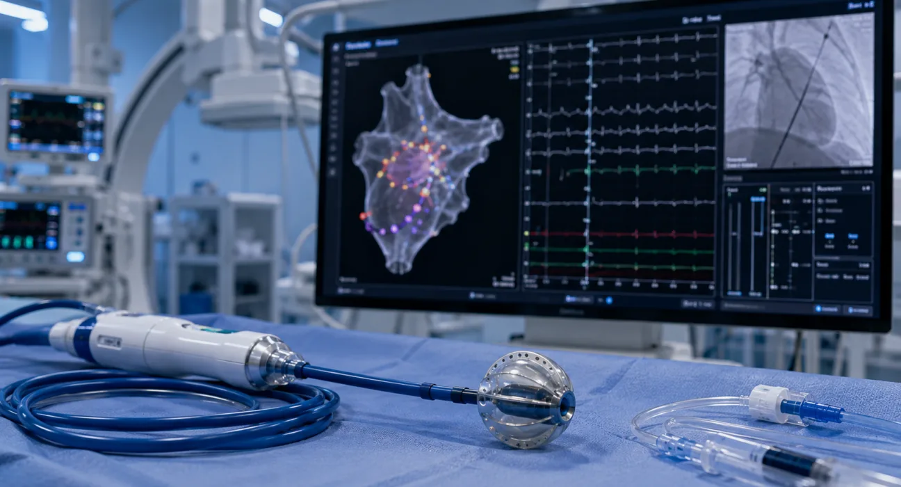 Medtronic’s Affera Mapping and Ablation System with the Sphere-9 catheter has gained an expanded European CE Mark for ventricular arrhythmias, extending its integrated mapping, pulsed-field and radiofrequency ablation workflow into ventricular procedures. Representative image.