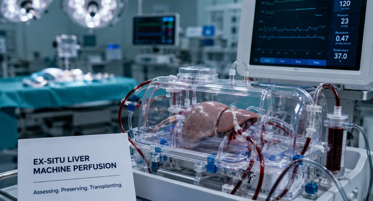 NICE support for routine NHS access to ex-situ liver machine perfusion could reduce funding variation while expanding use of technology designed to assess and preserve donor livers before transplantation. Representative image.