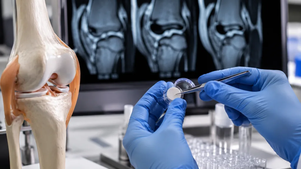 Nanochon’s Chondrograft knee cartilage implant has received authorization in Panama to begin a first-in-human clinical study, expanding the company’s early feasibility programme as it builds safety and performance evidence for future pivotal development. Representative image.