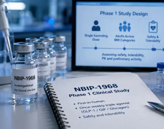 Neurocrine Biosciences has begun first-in-human testing of NBIP-1968, a once-weekly GLP-1, GIP and glucagon triple agonist entering the increasingly competitive obesity drug market. Representative image.