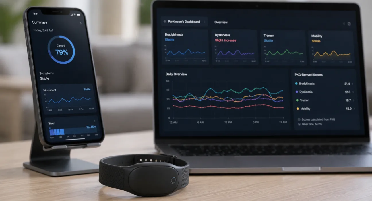 Empatica can now integrate PKG-derived Parkinson’s disease measures into its wearable monitoring ecosystem following FDA clearance of a platform designed to continuously track symptoms including bradykinesia, dyskinesia and tremor. Representative image.
