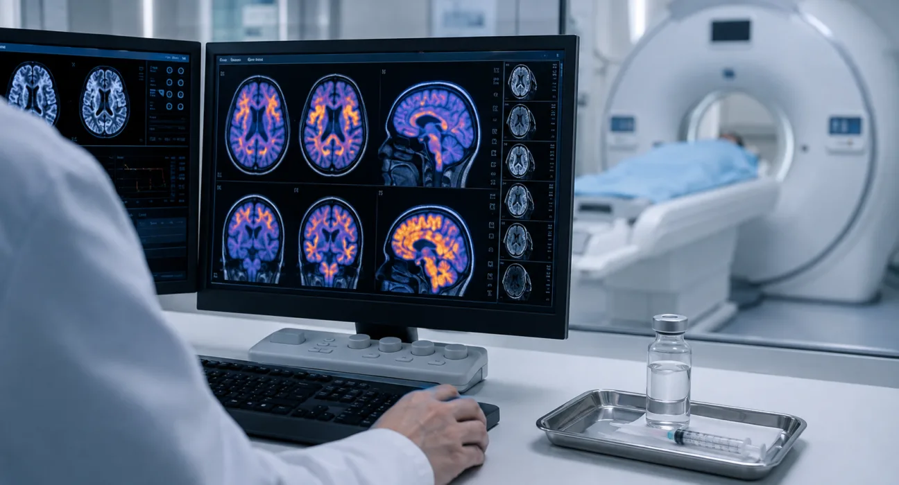 A representative image illustrating Lantheus Holdings’ TAUKLARIFY approval as the FDA clears the tau PET imaging agent to help identify Alzheimer’s disease-related neurofibrillary tangle pathology in adults with cognitive impairment.