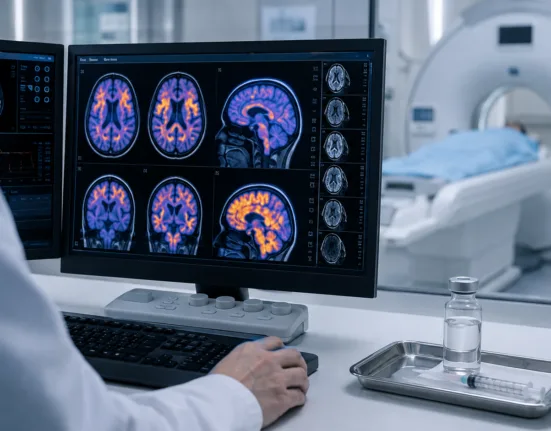 A representative image illustrating Lantheus Holdings’ TAUKLARIFY approval as the FDA clears the tau PET imaging agent to help identify Alzheimer’s disease-related neurofibrillary tangle pathology in adults with cognitive impairment.