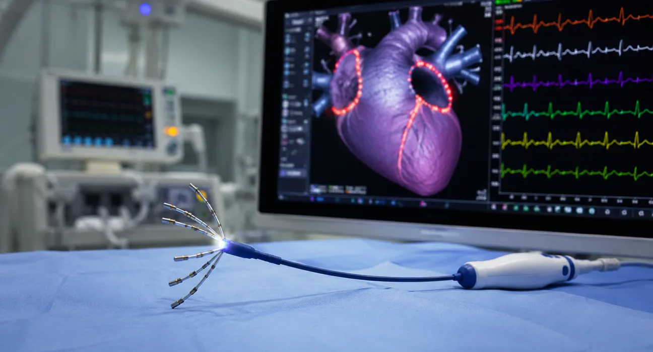 Pulsed field ablation is emerging as a nonthermal alternative to radiofrequency and cryoballoon ablation, using targeted electrical pulses to isolate pulmonary veins while potentially reducing collateral tissue injury in atrial fibrillation treatment. Representative image.
