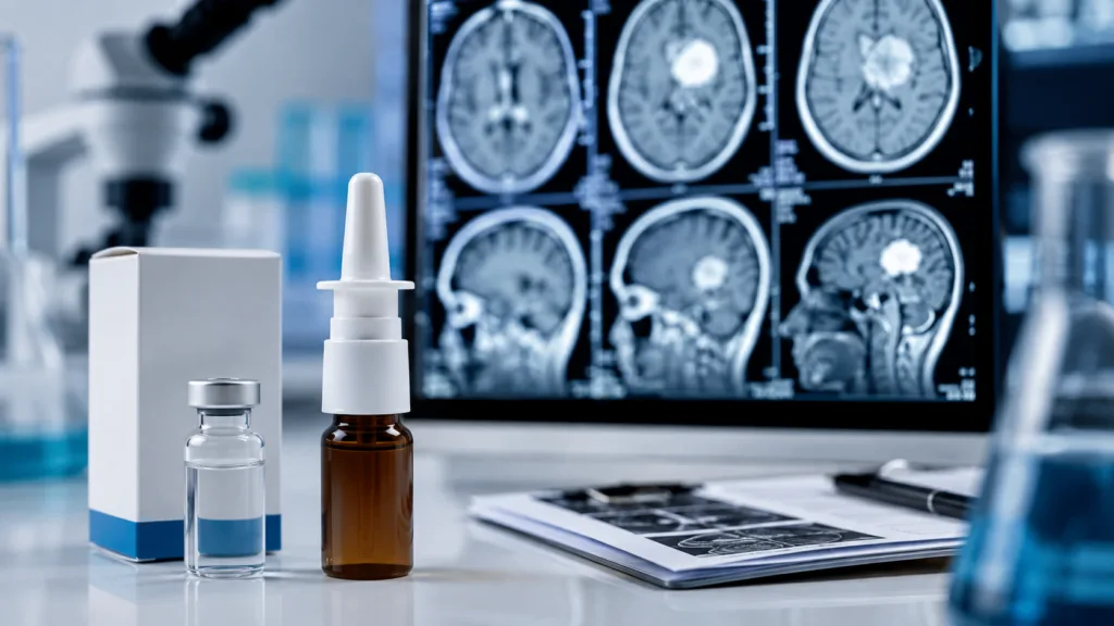 A representative image illustrating NeOnc Technologies Holdings’ NEO100 research after the intranasal therapy met its Phase 2a progression-free survival endpoint in recurrent IDH1-mutant high-grade glioma.