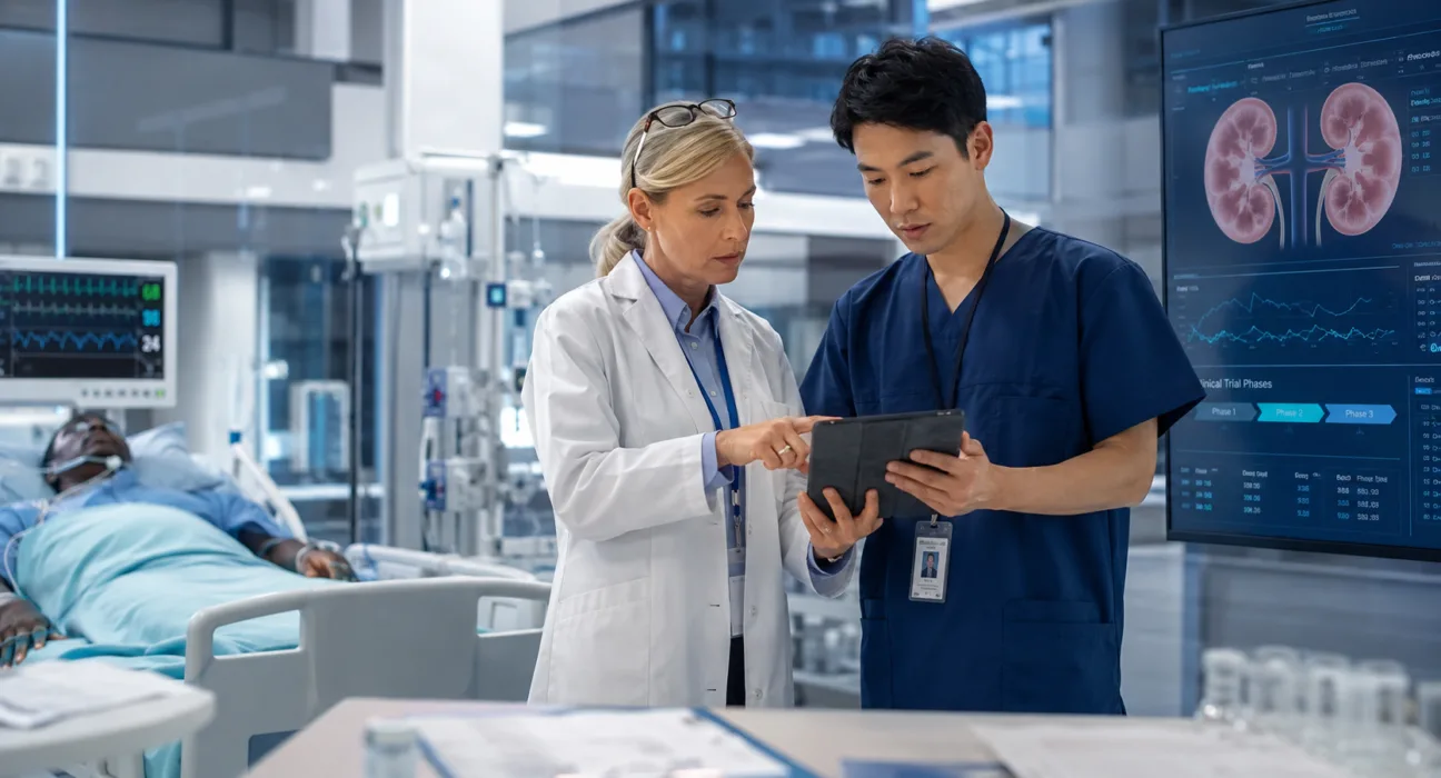 Revelation Biosciences advances its Gemini acute kidney injury program toward the Phase 2/3 TITAN study after selecting Avance Clinical to support pivotal trial execution and hospital-based patient recruitment. Representative image.