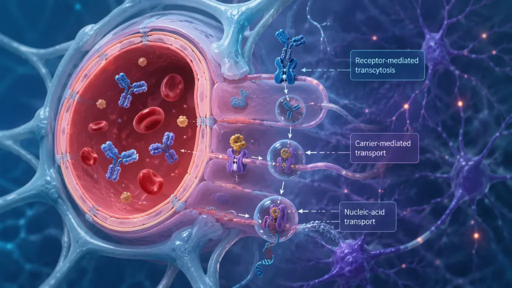 The blood-brain barrier protects the brain by tightly controlling molecular traffic, but it also blocks many antibodies, enzymes and nucleic-acid medicines. Drug developers are increasingly exploiting receptor-mediated and carrier-based transport pathways to move therapies across the barrier without simply disrupting it. Representative image.