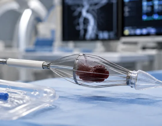 Vesalio’s FDA-cleared pVasc NET thrombectomy device combines clot retrieval with integrated distal filtration, putting a new approach to peripheral clot removal on track for a controlled US commercial launch later in 2026. Representative image.