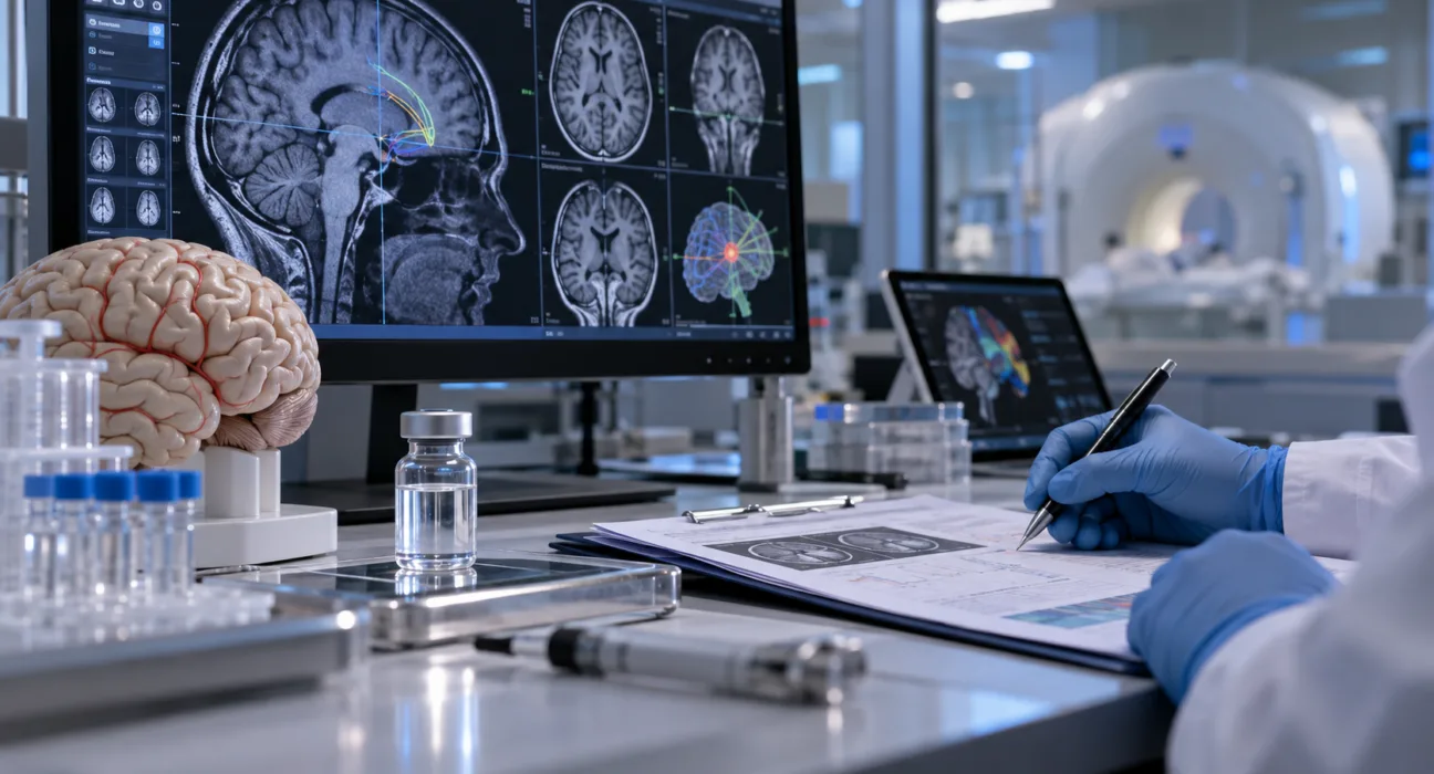 Representative image: Huntington’s disease brain imaging and gene therapy research illustrate uniQure’s four-year ifezuntirgene data as the treatment advances through FDA review.