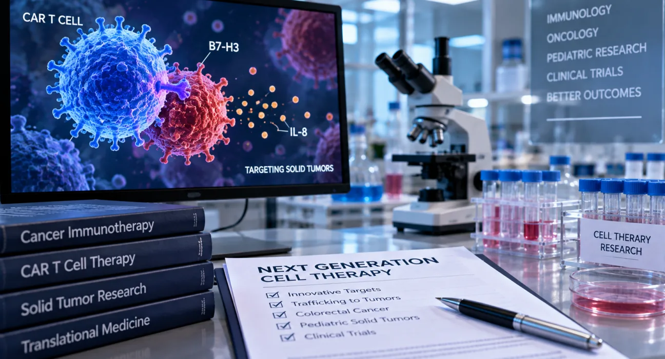 Next-generation CAR T cell therapy research advances as the US Food and Drug Administration clears a University of Colorado Anschutz Medical Campus clinical trial evaluating B7-H3 CAR T cells engineered to follow IL-8 signals into colorectal cancer and pediatric solid tumors. Representative image.
