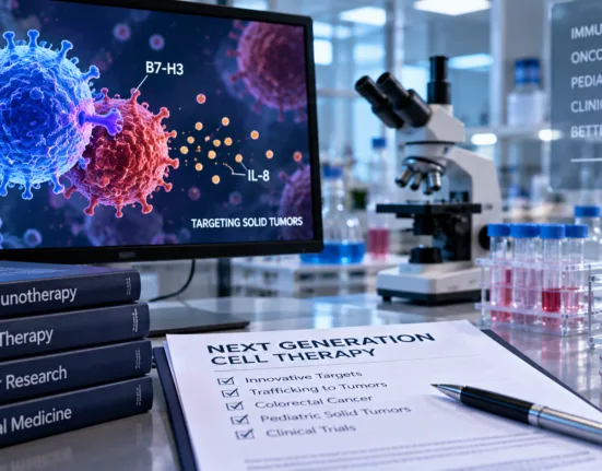 Next-generation CAR T cell therapy research advances as the US Food and Drug Administration clears a University of Colorado Anschutz Medical Campus clinical trial evaluating B7-H3 CAR T cells engineered to follow IL-8 signals into colorectal cancer and pediatric solid tumors. Representative image.