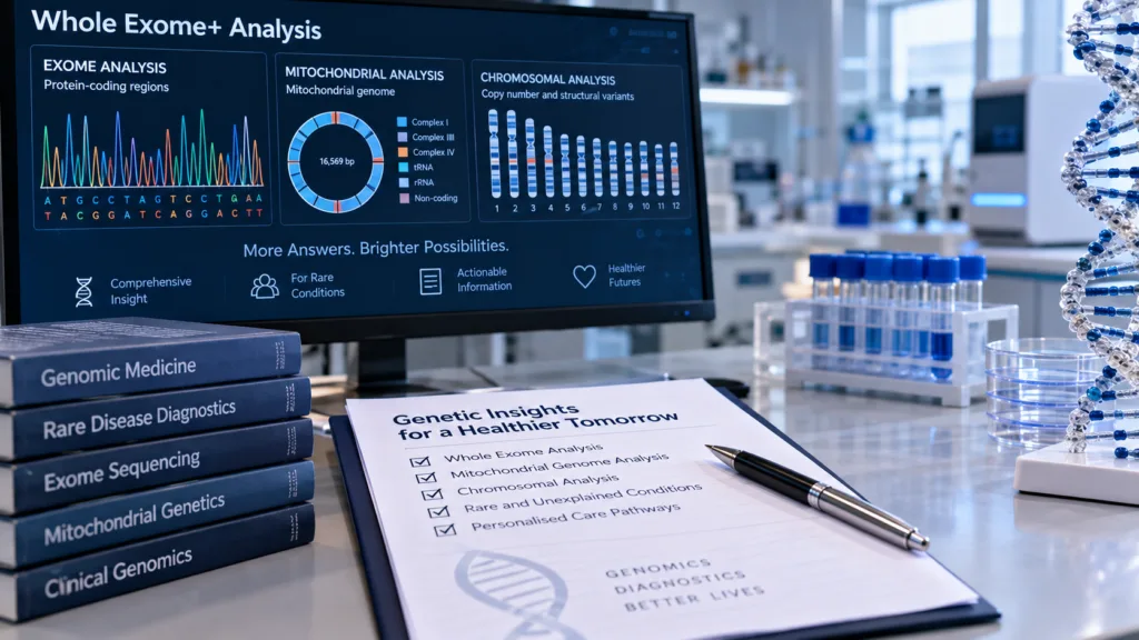 Advanced genomic sequencing technologies support the diagnosis of rare and unexplained genetic disorders as Helix launches Whole Exome+, combining exome, mitochondrial and chromosomal analysis into a single comprehensive genetic testing solution. Representative image.