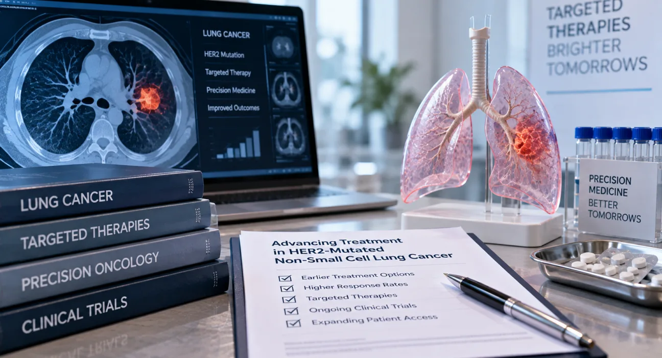 Targeted therapy for HER2-mutated non-small cell lung cancer enters a new phase as the US Food and Drug Administration expands HYRNUO’s indication, intensifying competition in precision oncology while confirmatory clinical trials continue. Representative image.