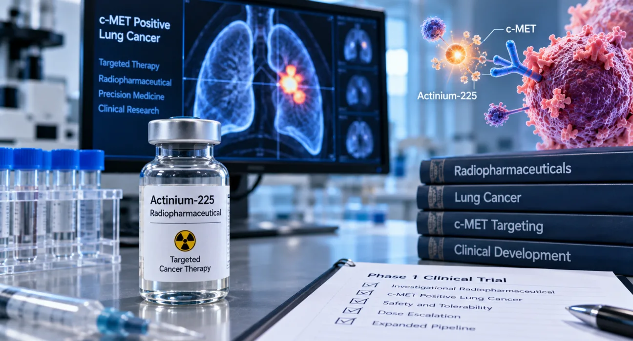Radiopharmaceutical cancer therapy advances as the US Food and Drug Administration clears Full-Life’s actinium-225 FL-261 for Phase 1 clinical testing in c-MET-positive lung cancer, expanding the company’s targeted oncology pipeline. Representative image.