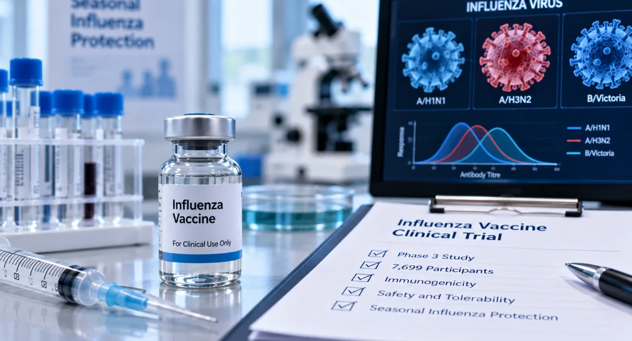 Seasonal influenza vaccine research advances as CSL Seqirus reports Phase 3 data from a 7,699-participant study supporting its enhanced flu vaccine strategy, while mixed A/H3N2 results highlight the challenges of broad influenza strain protection. Representative image.