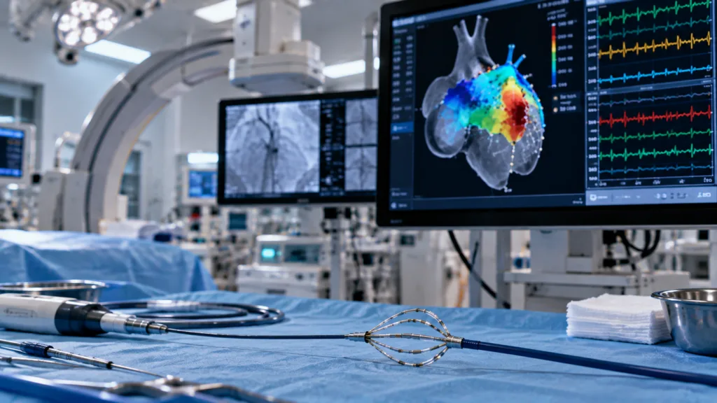 Abbott Laboratories’ FDA-approved TactiFlex Duo combines pulsed-field and radiofrequency ablation in one catheter for flexible treatment of atrial fibrillation. Representative image.