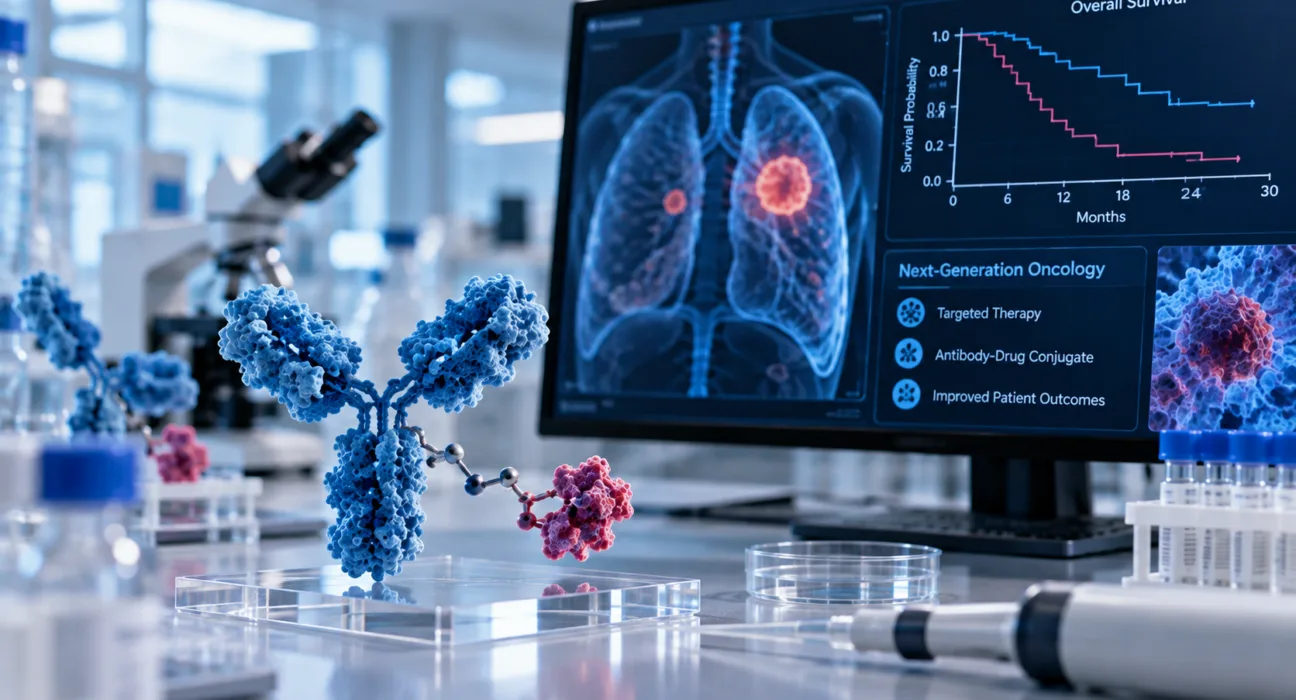 GSK is advancing the B7-H3 antibody-drug conjugate Ris-Rez after Phase 3 data showed a substantial survival benefit in relapsed small cell lung cancer. Representative image.