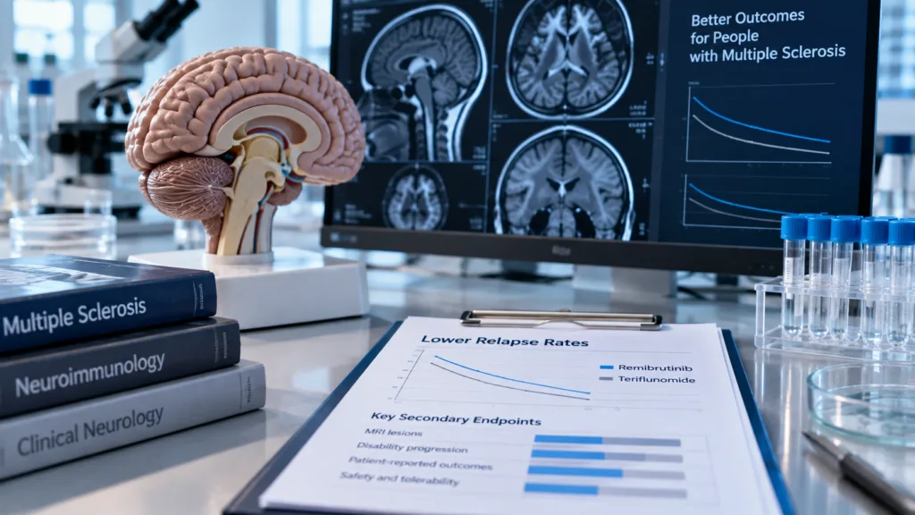 Novartis is advancing oral BTK inhibitor remibrutinib toward global regulatory submissions after two successful Phase 3 multiple sclerosis trials. Representative image.