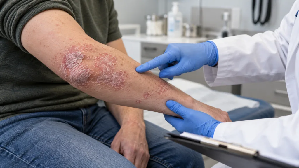 Representative image: Oruka Therapeutics reports ORKA-001 psoriasis responses deepening through Week 28, with 71.4% of patients achieving complete skin clearance without additional dosing after Week 4.