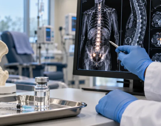Representative image: Bone imaging and oncology treatment planning illustrate Teva’s FDA approval of DEGEVMA, a denosumab biosimilar to Xgeva for cancer-related bone disease.