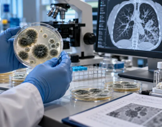 Representative image of invasive aspergillosis research as F2G and Shionogi report positive Phase 3 olorofim results, highlighting its potential as a new oral antifungal treatment.