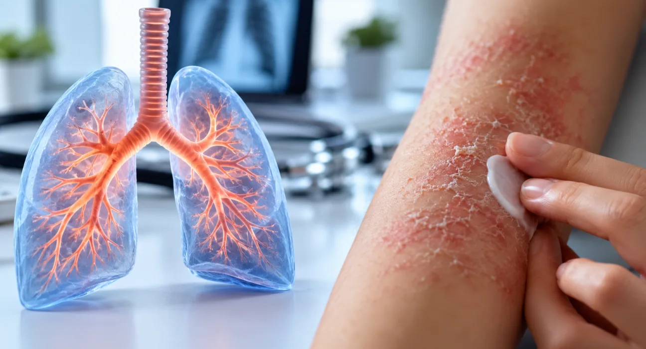 Representative image of asthma and atopic dermatitis research as Aclaris Therapeutics’ investigational antibody ATI-052 demonstrates promising Phase 1b clinical results, reducing airway inflammation by 59% and improving eczema severity by 58%.