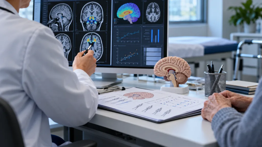 Representative image of Parkinson’s disease research as BioVie’s bezisterim shows promising Phase 2 improvements in motor and non-motor symptoms among patients with elevated inflammation.