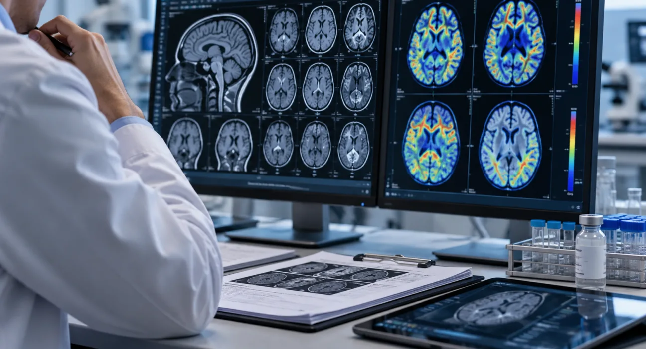 Representative image of Alzheimer's disease research and brain imaging as Acumen Pharmaceuticals discontinues its experimental drug sabirnetug (ACU193) after the Phase 2 ALTITUDE-AD trial fails to slow cognitive decline despite significant amyloid plaque reduction.