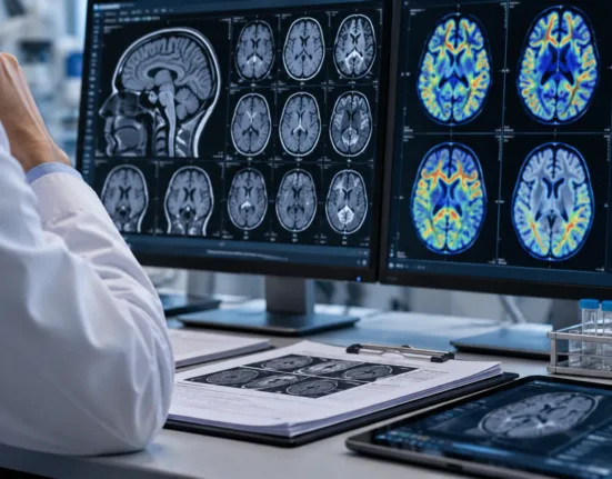 Representative image of Alzheimer's disease research and brain imaging as Acumen Pharmaceuticals discontinues its experimental drug sabirnetug (ACU193) after the Phase 2 ALTITUDE-AD trial fails to slow cognitive decline despite significant amyloid plaque reduction.