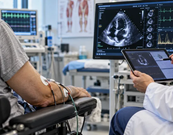 Representative image: Cardiac imaging and patient monitoring illustrate BridgeBio Pharma’s BBP-418 heart-function data in LGMD2I/R9 ahead of the FDA decision.