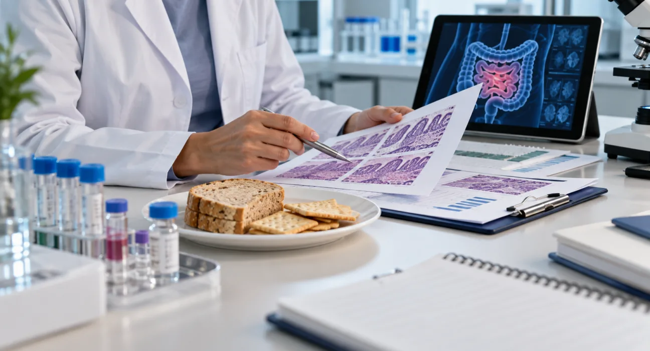 Representative image of celiac disease research as First Tracks Biotherapeutics' ANB033 shows promising Phase 1b results in reducing gluten-induced intestinal damage and symptoms.