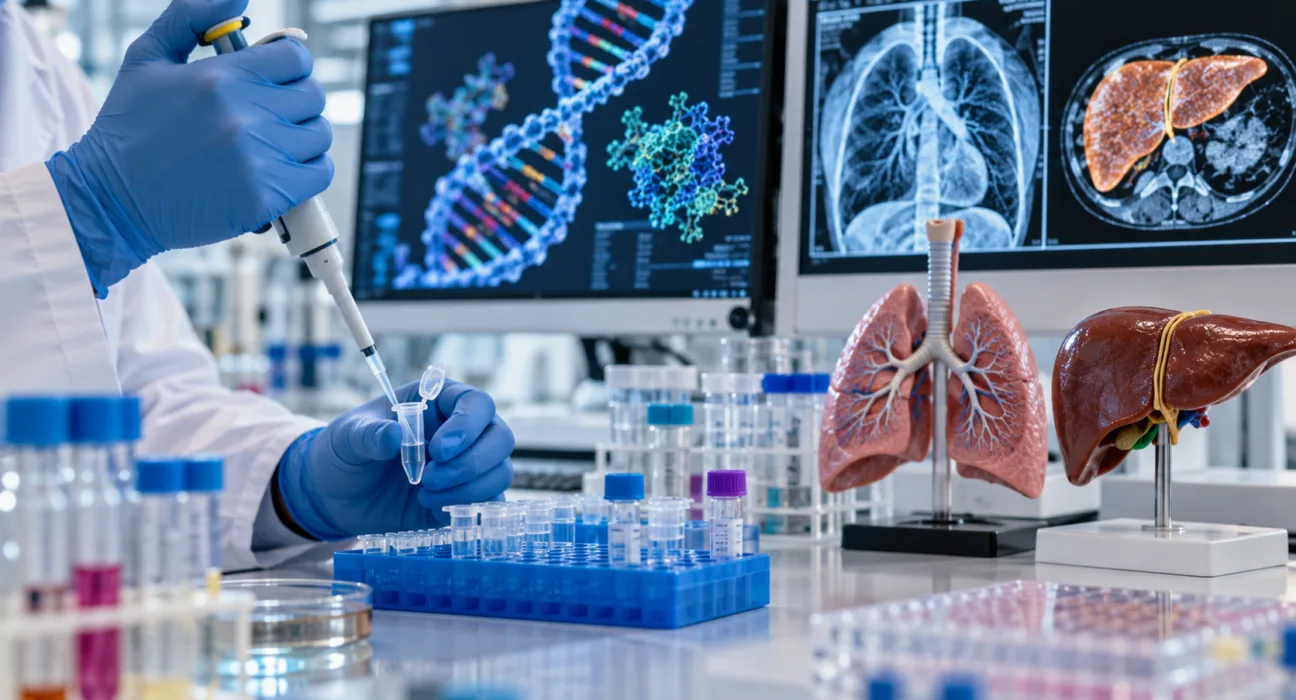 Representative image of gene-editing research targeting inherited lung and liver disease as Serapha Bio’s SERP-01 restores protective alpha-1 antitrypsin protein levels in early clinical testing, showing promise for a one-time treatment.