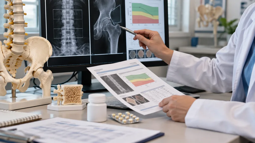Representative image of osteoporosis research as Entera Bio’s oral drug EB613 shows promising Phase 2 bone density gains ahead of a planned Phase 3 trial.
