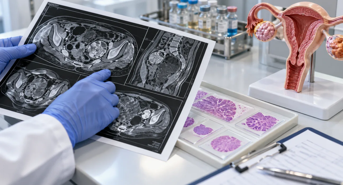 Representative image of ovarian cancer research as Genmab’s Rina-S shows a 57% reduction in the risk of death in a Phase 3 trial for platinum-resistant ovarian cancer.