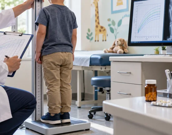 Representative image: Pediatric growth monitoring illustrates BridgeBio Pharma’s oral infigratinib FDA Priority Review for children with achondroplasia after positive Phase 3 results.