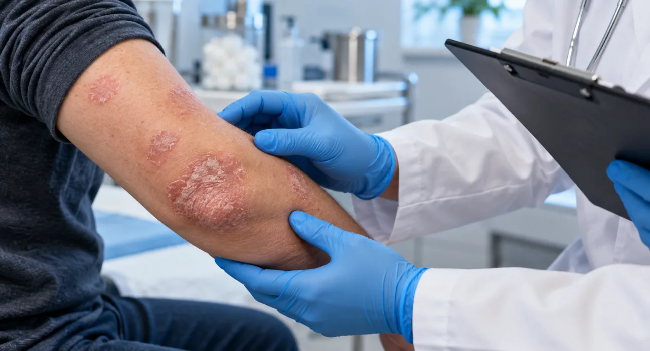 Representative image of plaque psoriasis treatment as Oruka Therapeutics’ ORKA-001 achieves 61% complete skin clearance in a positive Phase 2b EVERLAST-B clinical trial.