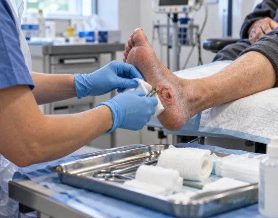 Representative image of diabetic foot ulcer treatment as Applied Biologics begins its Phase 3 BIOxHEAL trial to evaluate chronic wound healing.