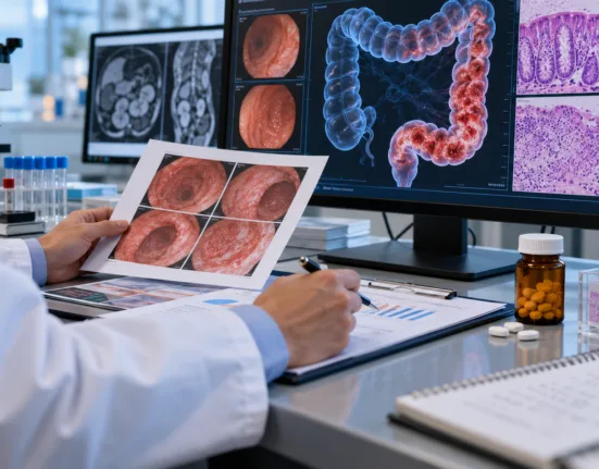 Representative image of ulcerative colitis research as Odyssey Therapeutics’ oral drug OD-001 achieves 27% clinical remission in a Phase 2a trial, showing promising treatment potential.